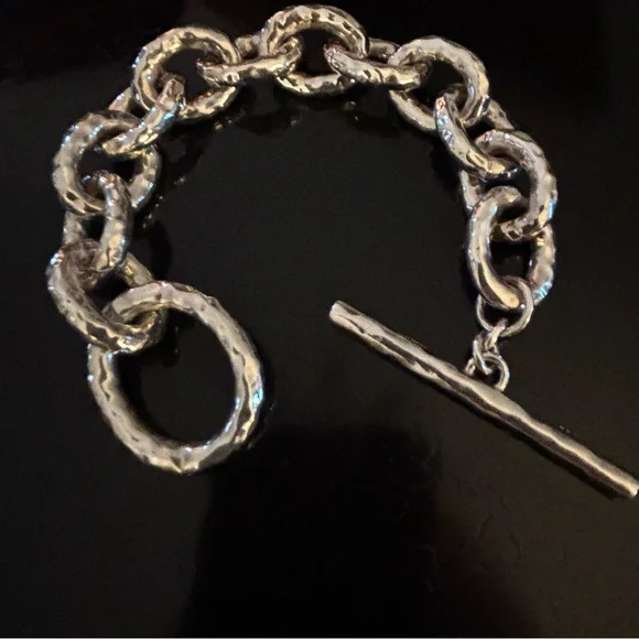 Ippolita Glamazon Bastille Sterling Silver Hammered Links Bracelet - Picture 6 of 6